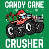 Candy Cane Crusher Christmas Monster Truck Women's T-Shirt thumb 6