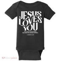 Christian Jesus Loves You Baby Bodysuit thumb 0