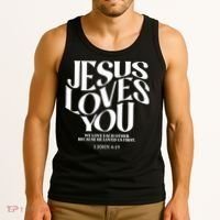 Christian Jesus Loves You Tank Top thumb 3