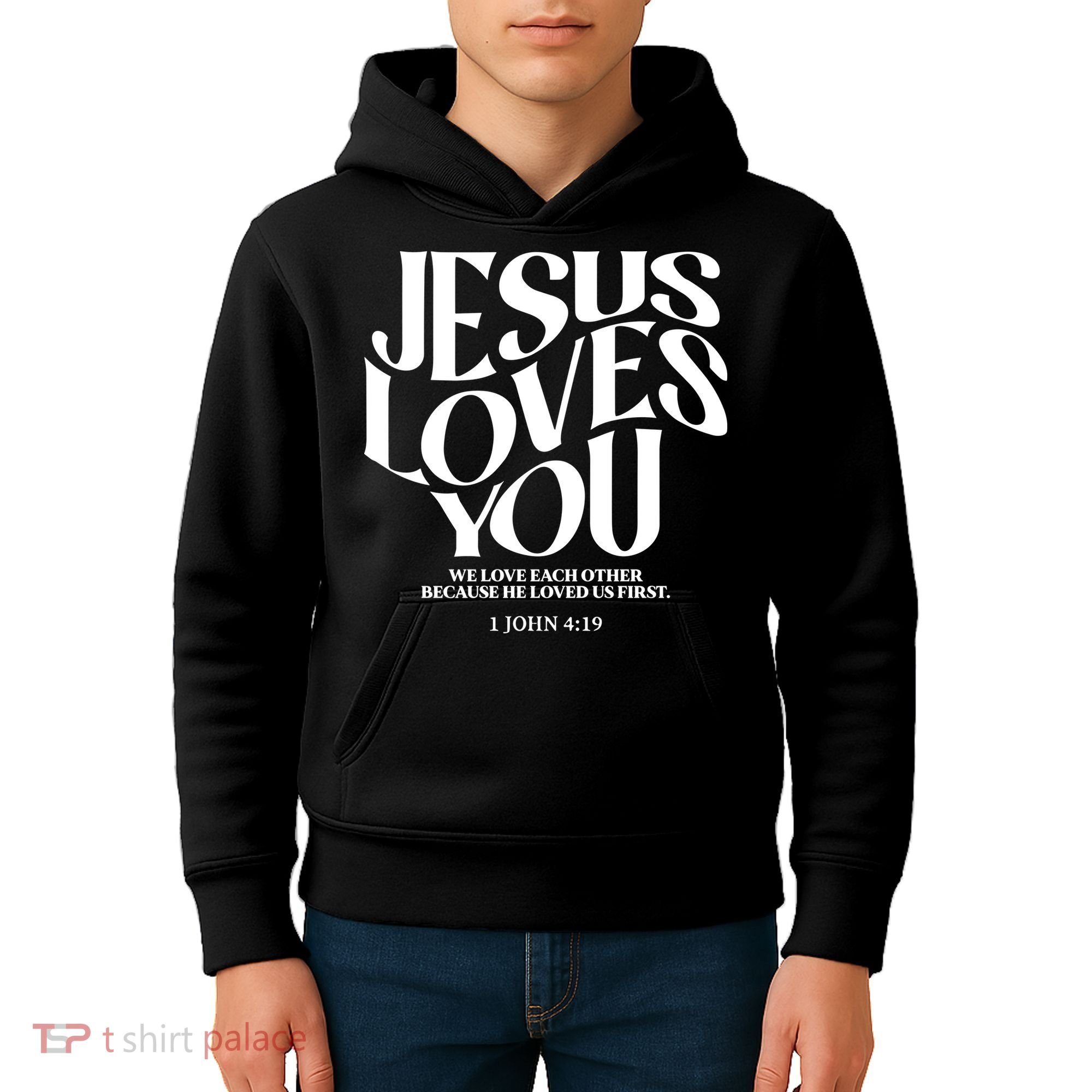 Christian Jesus Loves You Kids Hoodie