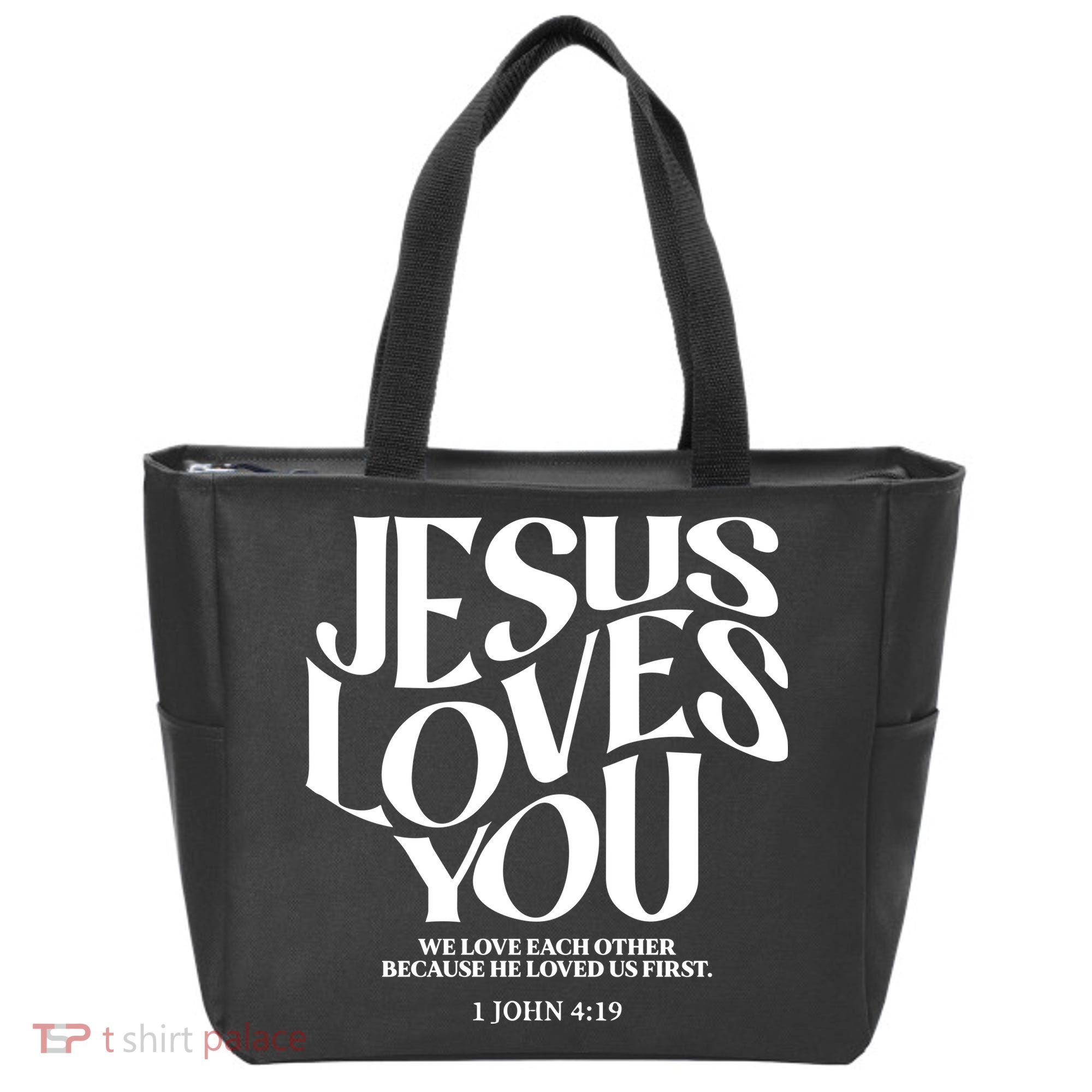 Christian Jesus Loves You Tote Bag