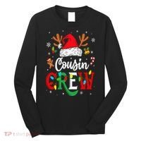 Christmas Cousin Crew Reindeer Santa Hat Lights Long Sleeve Shirt thumb 0