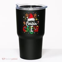 Christmas Cousin Crew Reindeer Santa Hat Lights Tumbler thumb 0