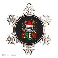 Christmas Cousin Crew Reindeer Santa Hat Lights Ornament thumb 0