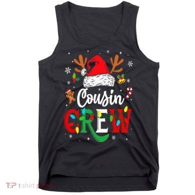 Christmas Cousin Crew Reindeer Santa Hat Lights Tank Top