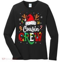 Christmas Cousin Crew Reindeer Santa Hat Lights Women's Long Sleeve Shirt thumb 0