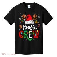 Christmas Cousin Crew Reindeer Santa Hat Lights Kids T-Shirt thumb 0
