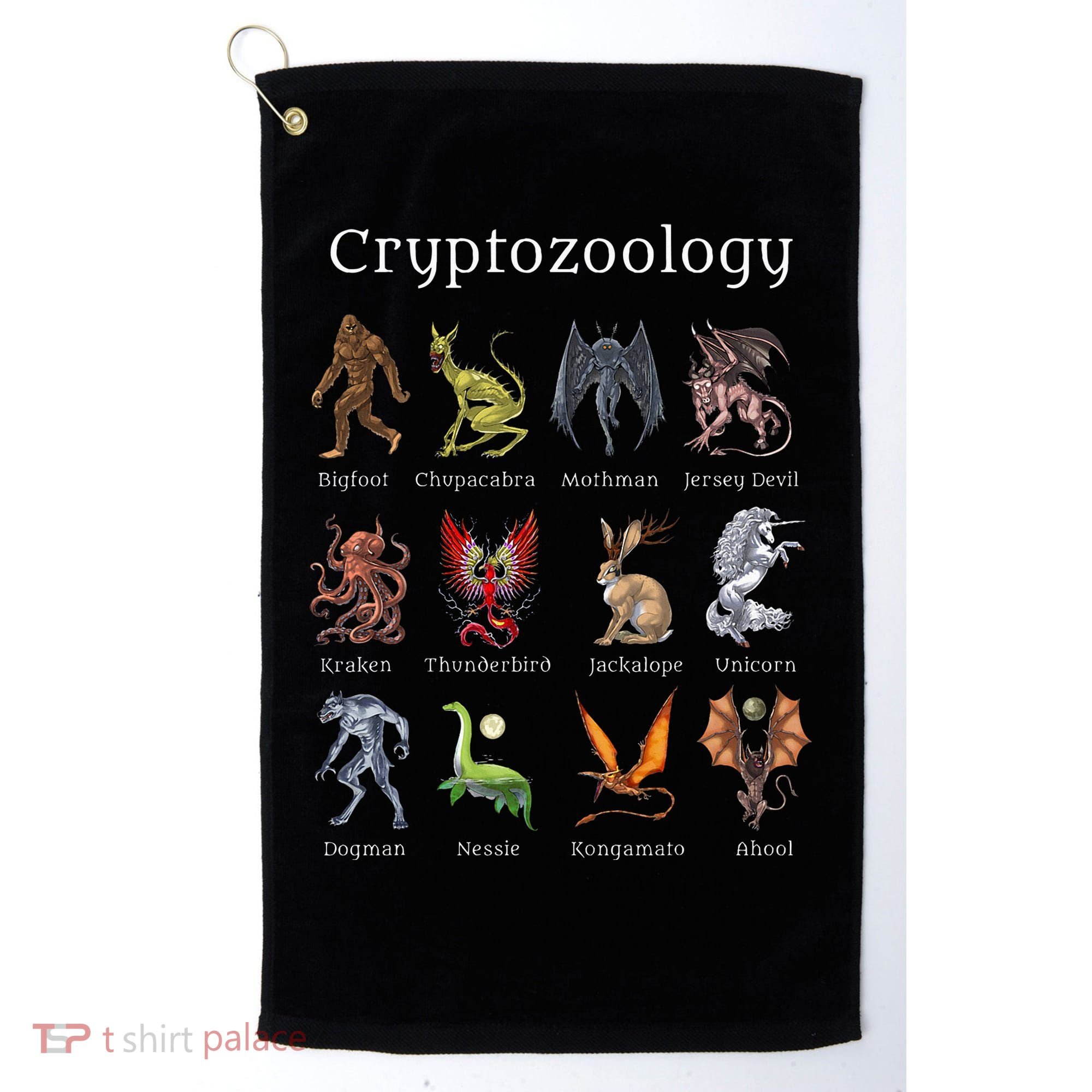 Cryptozoology Cryptid Creatures Fantasy Mythical Monsters Golf Towel