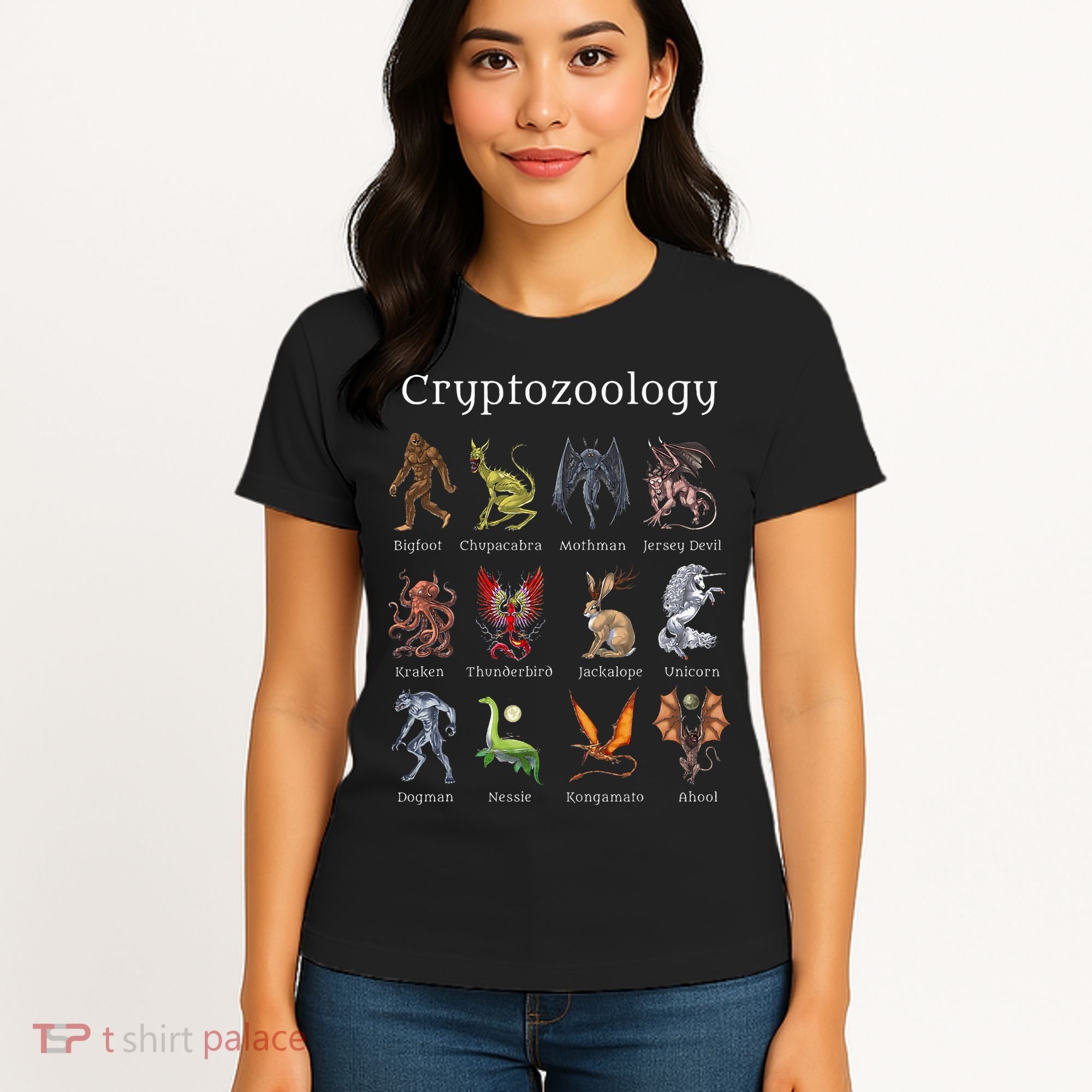 Cryptozoology Cryptid Creatures Fantasy Mythical Monsters Women's T-Shirt