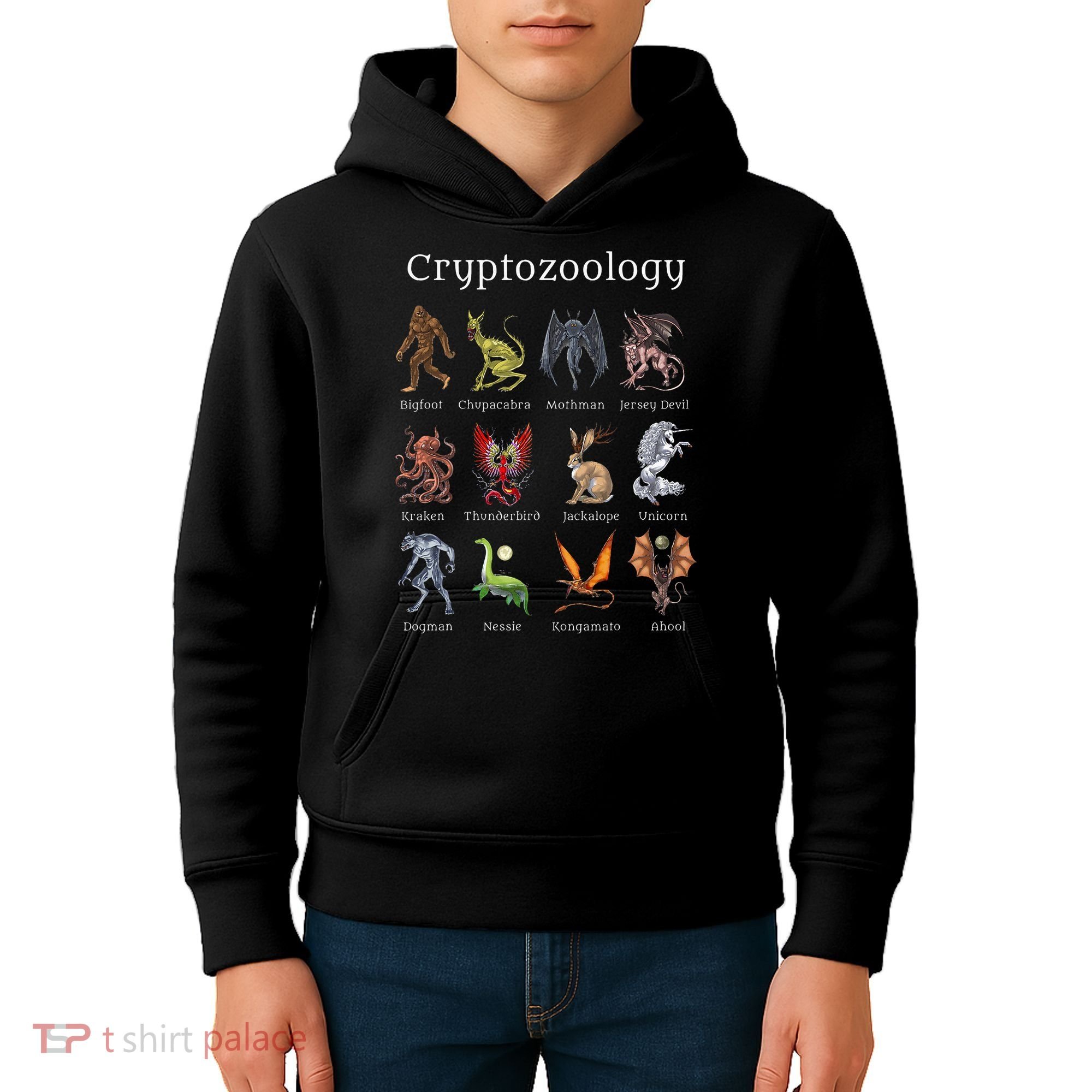 Cryptozoology Cryptid Creatures Fantasy Mythical Monsters Kids Hoodie