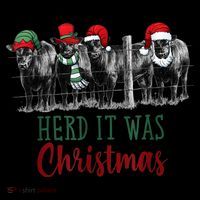 Cute Christmas Cows Herd It Was Christmas Funny Cow Shirt Coffee Mug thumb 5