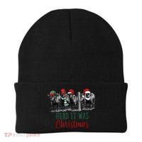 Cute Christmas Cows Herd It Was Christmas Funny Cow Shirt Beanie thumb 0