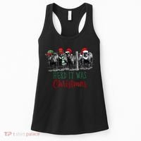 Cute Christmas Cows Herd It Was Christmas Funny Cow Shirt Women's Tank Top thumb 0