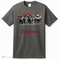 Cute Christmas Cows Herd It Was Christmas Funny Cow Shirt T-Shirt thumb 0
