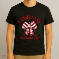 Candy Cane Christmas Club Merry Christmas T-Shirt thumb 3
