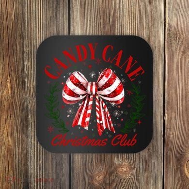 Candy Cane Christmas Club Merry Christmas Coaster