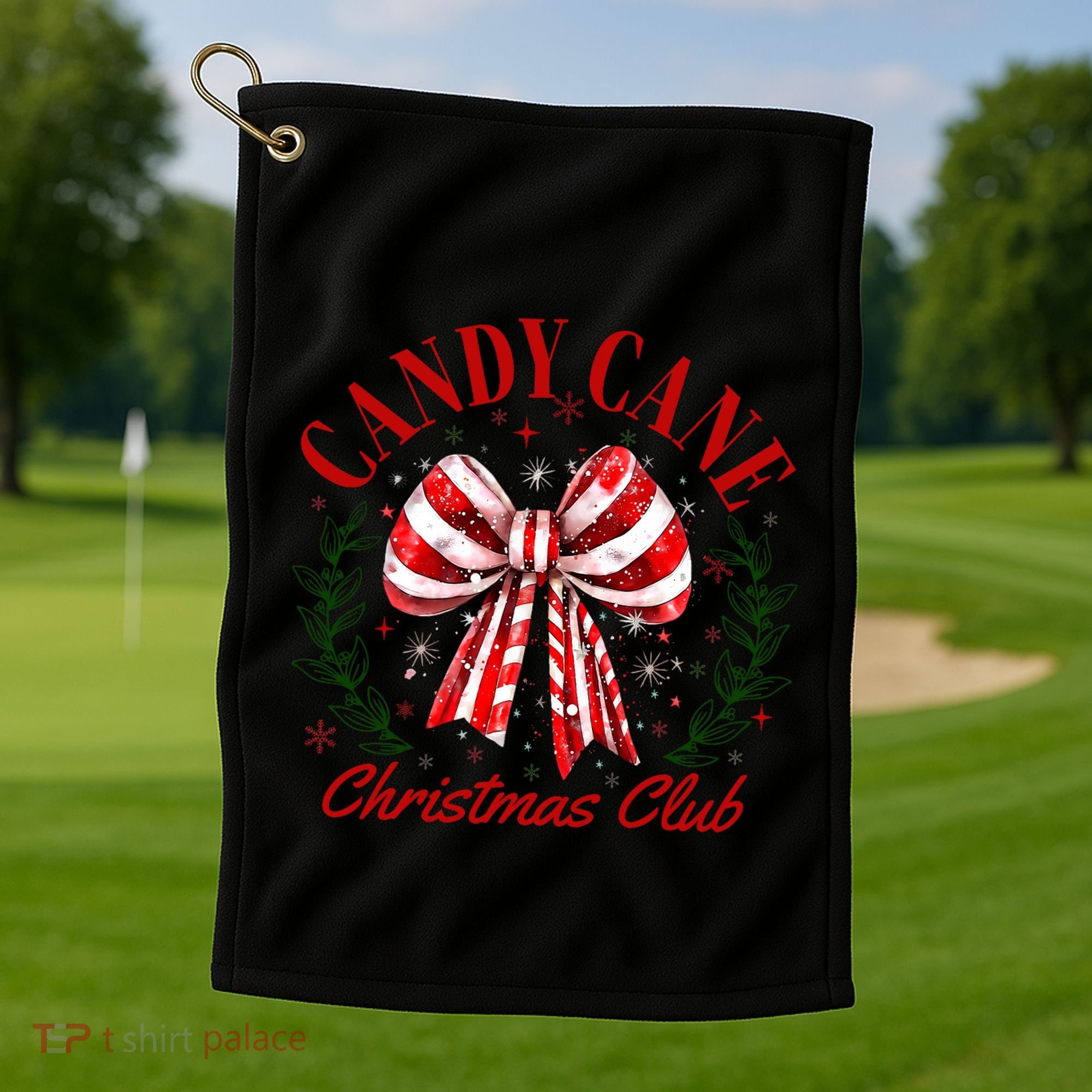 Candy Cane Christmas Club Merry Christmas Golf Towel