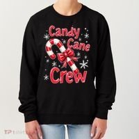 Candy Cane Crew Merry Christmas Xmas Santa Pajamas Holiday Women's Sweatshirt thumb 0
