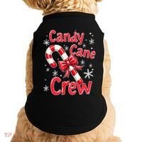 Candy Cane Crew Merry Christmas Xmas Santa Pajamas Holiday Doggie Tank thumb 0