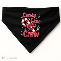 Candy Cane Crew Merry Christmas Xmas Santa Pajamas Holiday USA-Made Doggie Bandana thumb 0