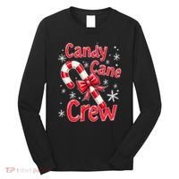 Candy Cane Crew Merry Christmas Xmas Santa Pajamas Holiday Long Sleeve Shirt thumb 0