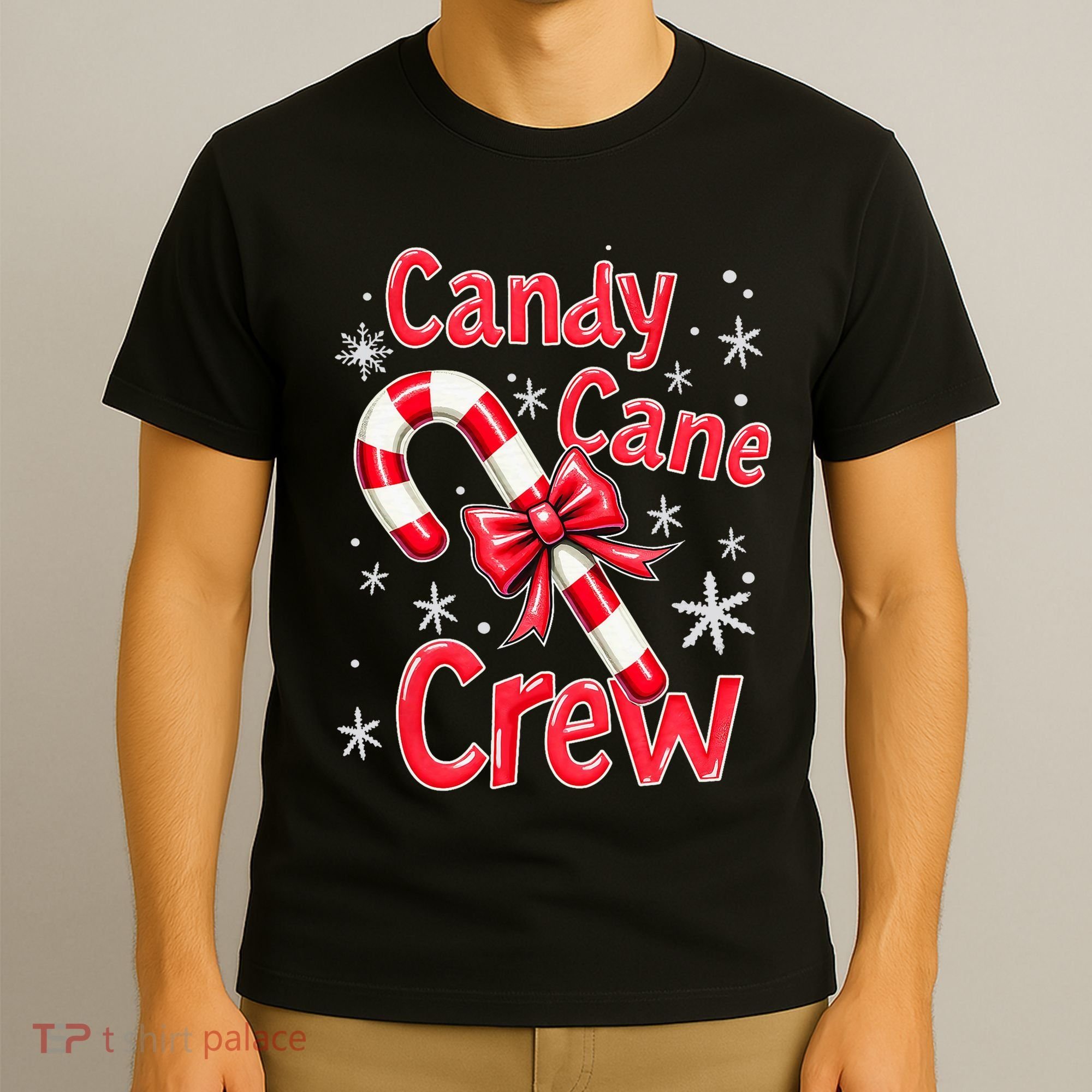 Candy Cane Crew Merry Christmas Xmas Santa Pajamas Holiday T-Shirt