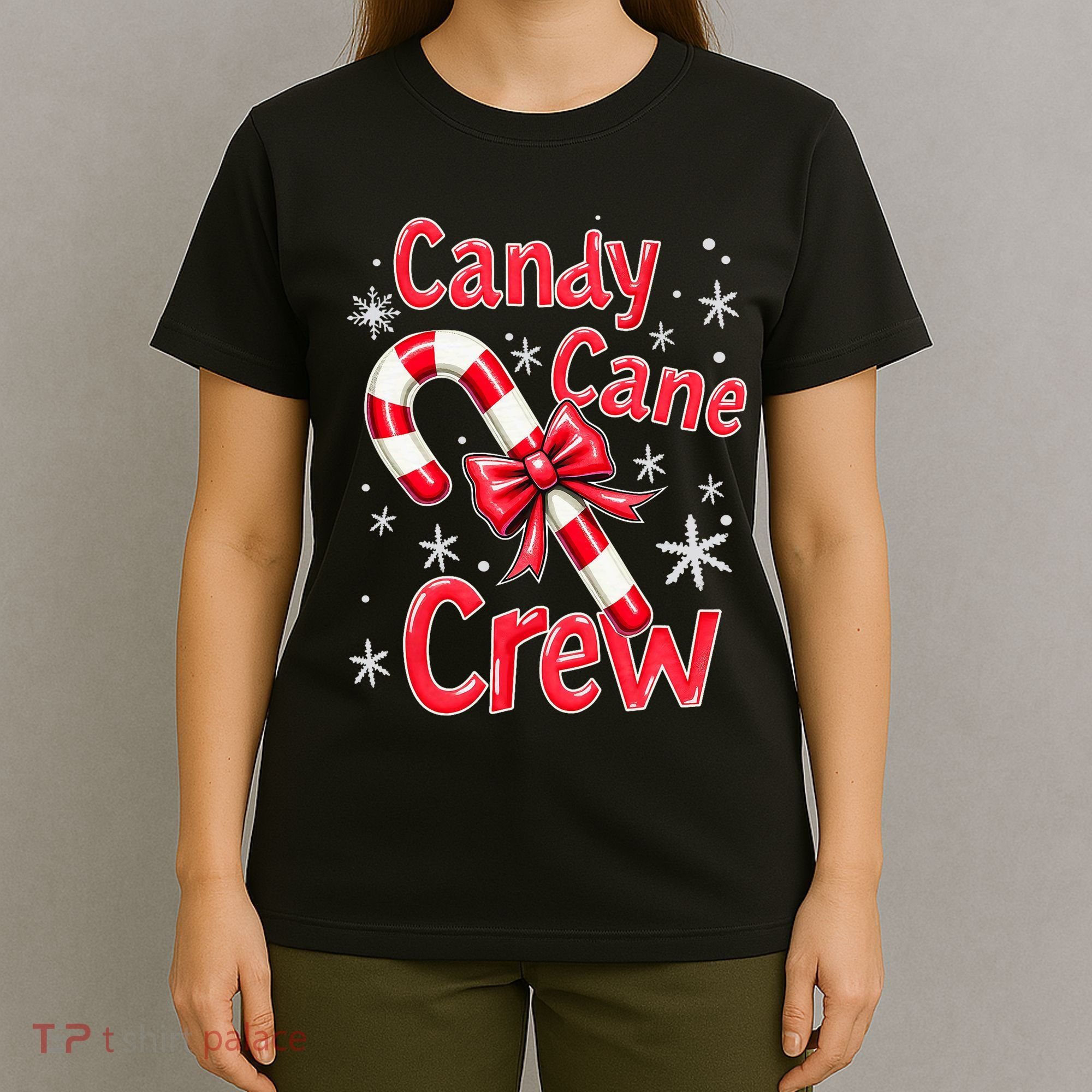 Candy Cane Crew Merry Christmas Xmas Santa Pajamas Holiday T-Shirt