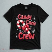 Candy Cane Crew Merry Christmas Xmas Santa Pajamas Holiday T-Shirt thumb 5