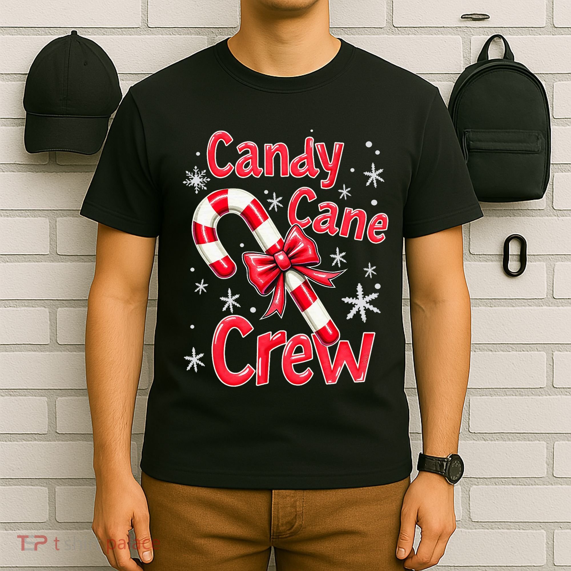 Candy Cane Crew Merry Christmas Xmas Santa Pajamas Holiday T-Shirt