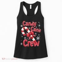 Candy Cane Crew Merry Christmas Xmas Santa Pajamas Holiday Women's Tank Top thumb 0