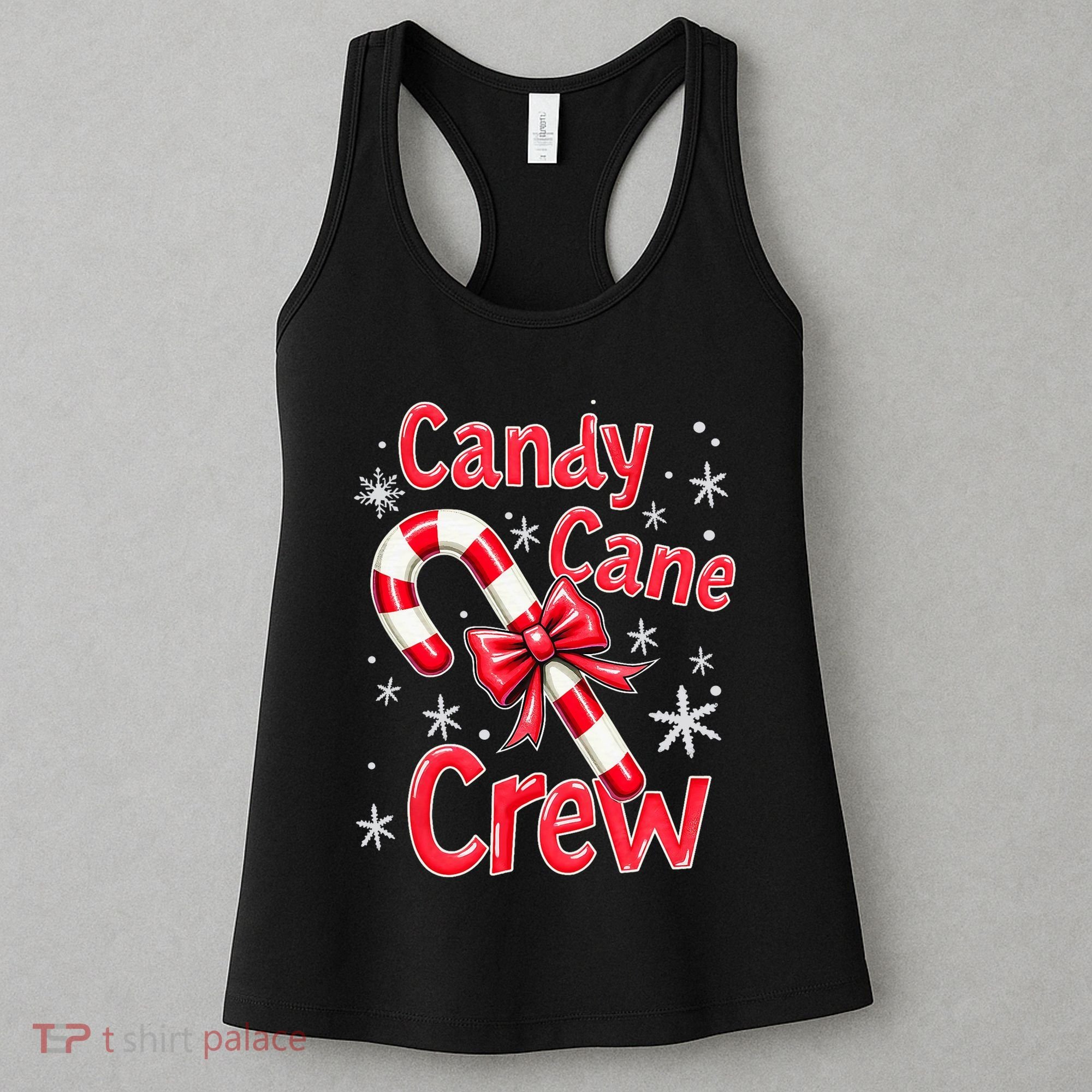 Candy Cane Crew Merry Christmas Xmas Santa Pajamas Holiday Women's Tank Top