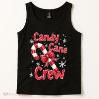 Candy Cane Crew Merry Christmas Xmas Santa Pajamas Holiday Tank Top thumb 2