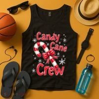 Candy Cane Crew Merry Christmas Xmas Santa Pajamas Holiday Tank Top thumb 4