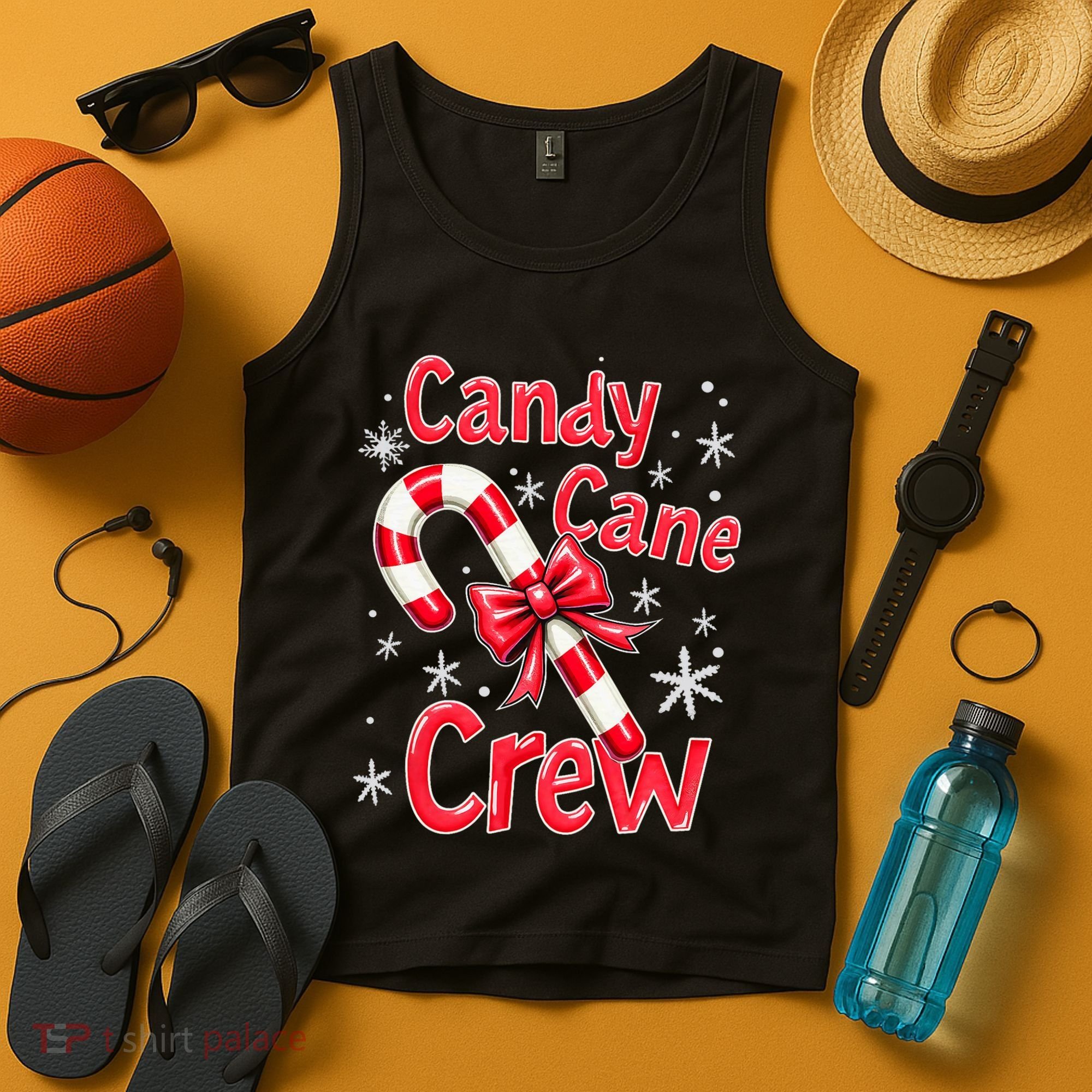 Candy Cane Crew Merry Christmas Xmas Santa Pajamas Holiday Tank Top