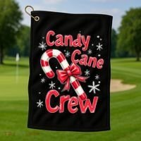 Candy Cane Crew Merry Christmas Xmas Santa Pajamas Holiday Golf Towel thumb 1