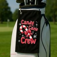 Candy Cane Crew Merry Christmas Xmas Santa Pajamas Holiday Golf Towel thumb 2