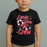 Candy Cane Crew Merry Christmas Xmas Santa Pajamas Holiday Toddler T-Shirt thumb 2