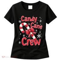 Candy Cane Crew Merry Christmas Xmas Santa Pajamas Holiday Women's T-Shirt thumb 0