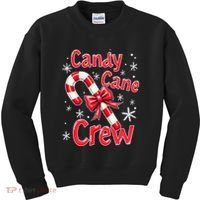 Candy Cane Crew Merry Christmas Xmas Santa Pajamas Holiday Kids Sweatshirt thumb 0