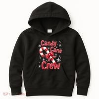 Candy Cane Crew Merry Christmas Xmas Santa Pajamas Holiday Kids Hoodie thumb 0