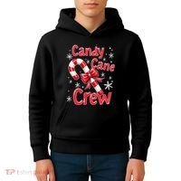 Candy Cane Crew Merry Christmas Xmas Santa Pajamas Holiday Kids Hoodie thumb 4