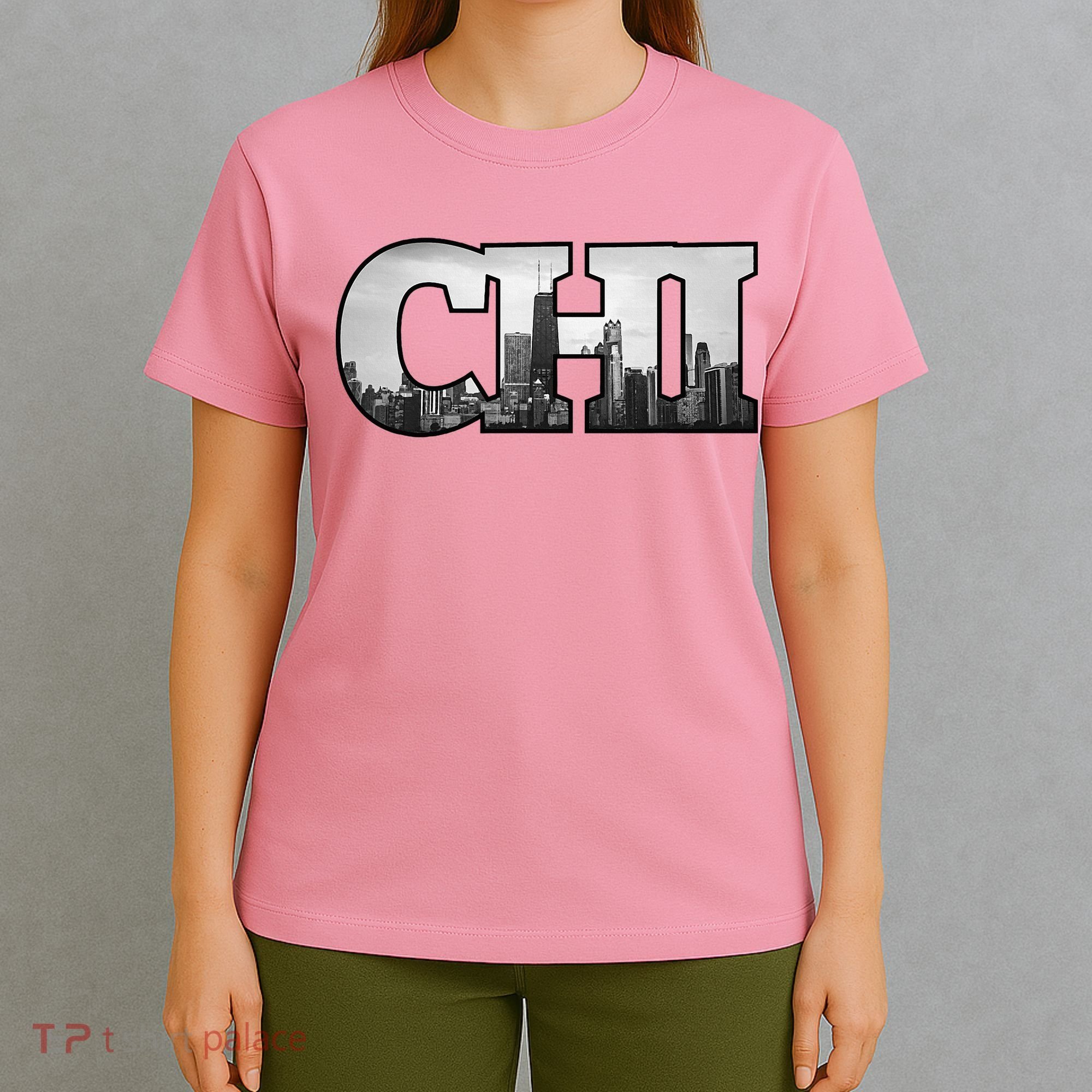 Chi Chicago City Skyline Of Downtown Chicago Illinois T-Shirt