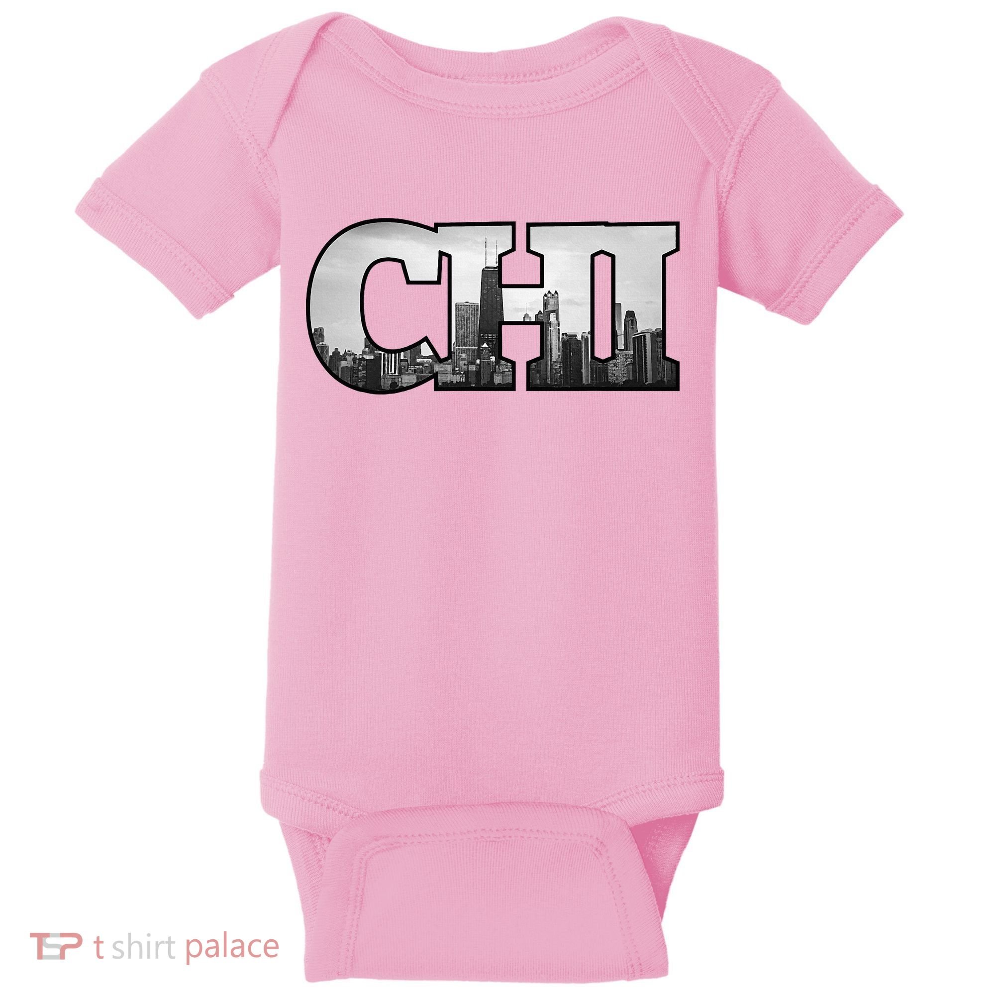 Chi Chicago City Skyline Of Downtown Chicago Illinois Baby Bodysuit