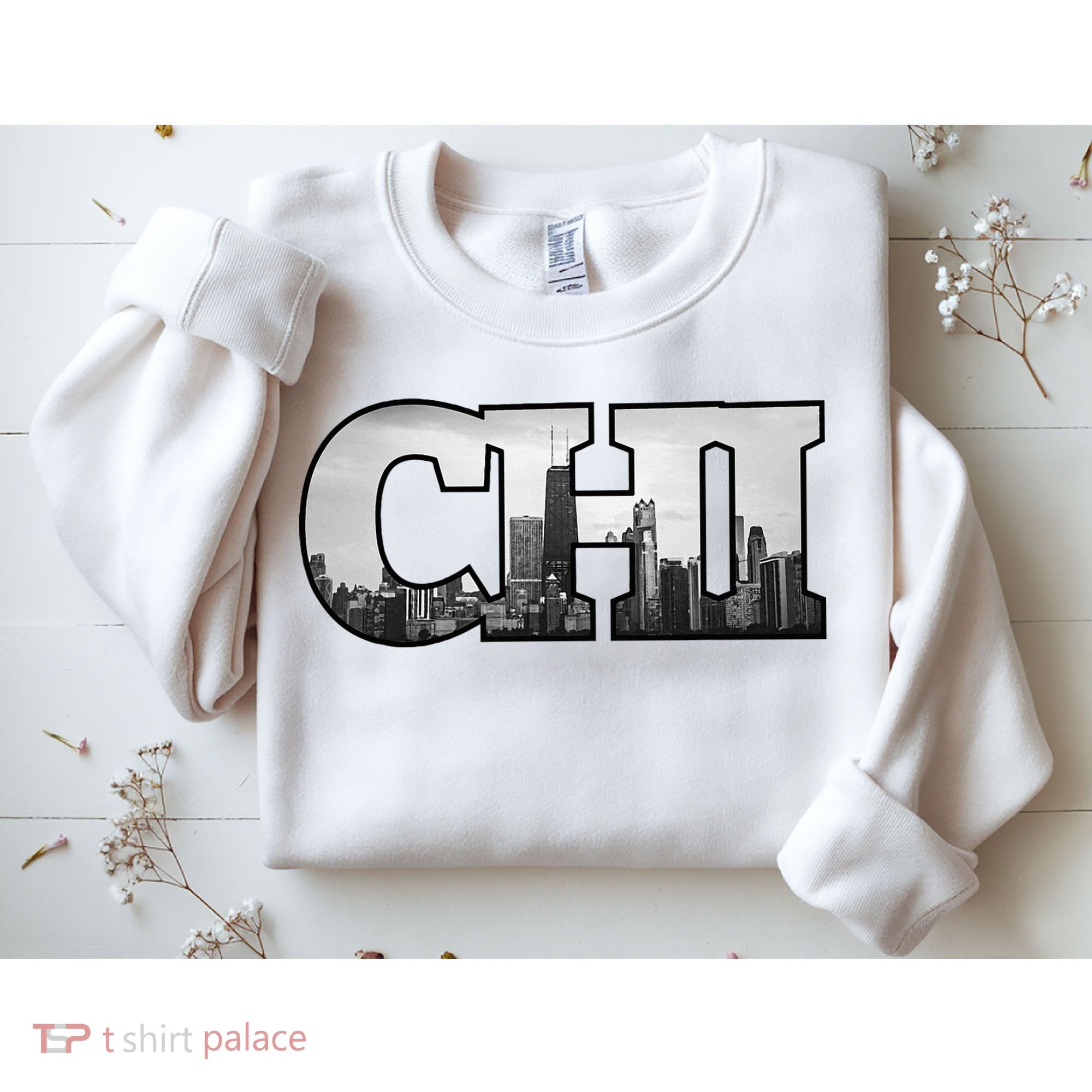 Chi Chicago City Skyline Of Downtown Chicago Illinois Sweatshirt