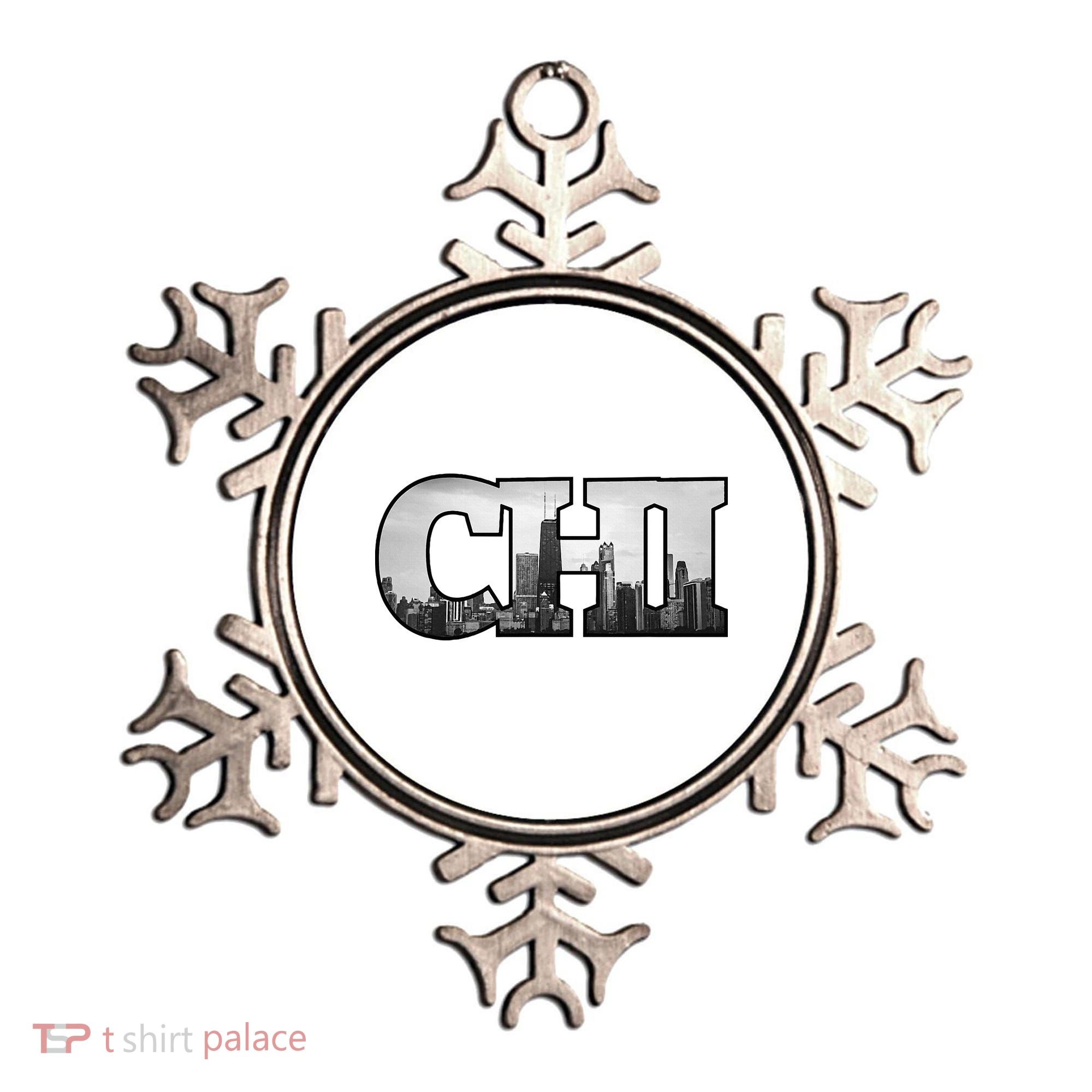 Chi Chicago City Skyline Of Downtown Chicago Illinois Ornament
