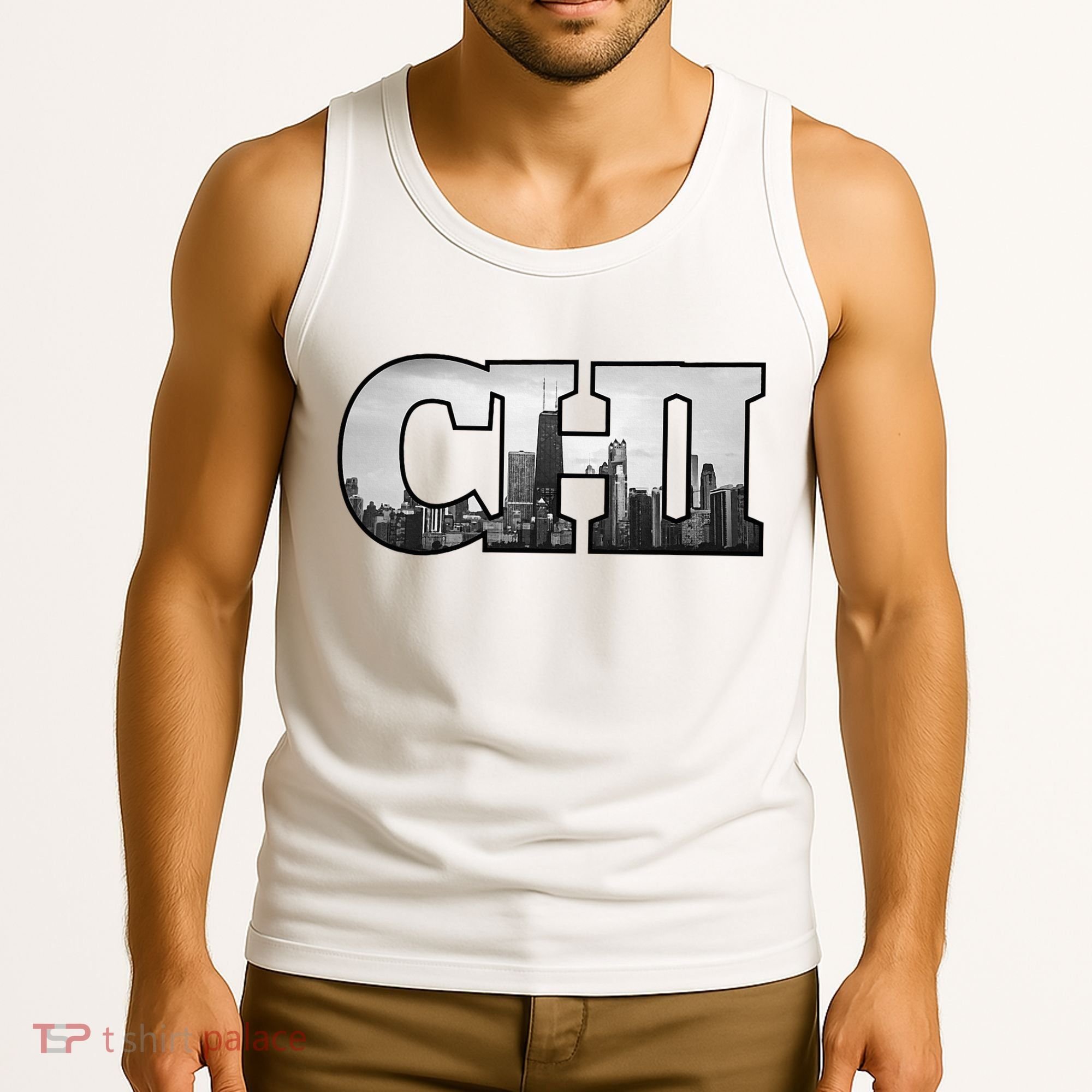 Chi Chicago City Skyline Of Downtown Chicago Illinois Tank Top