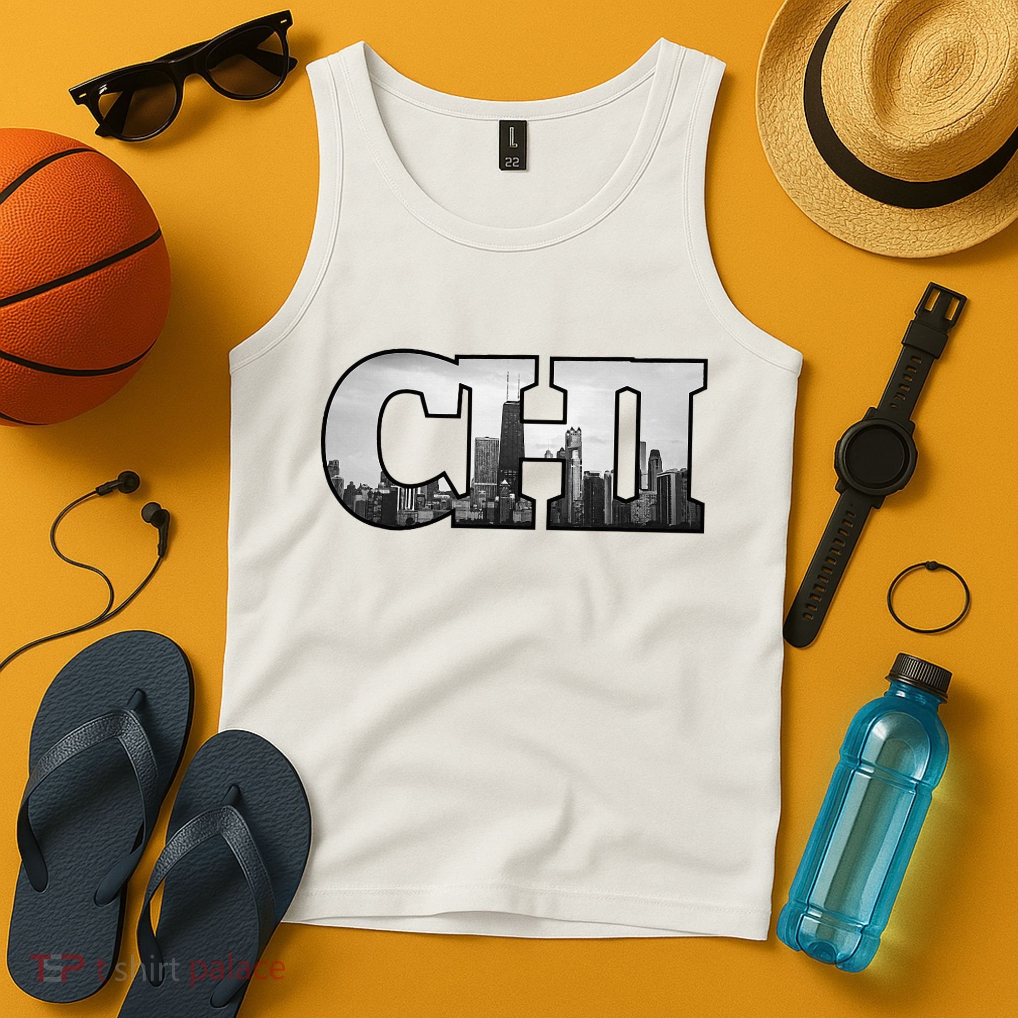Chi Chicago City Skyline Of Downtown Chicago Illinois Tank Top