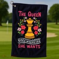 Chess Chessmen Chessboxing Queen Chess Player Gift Golf Towel thumb 1