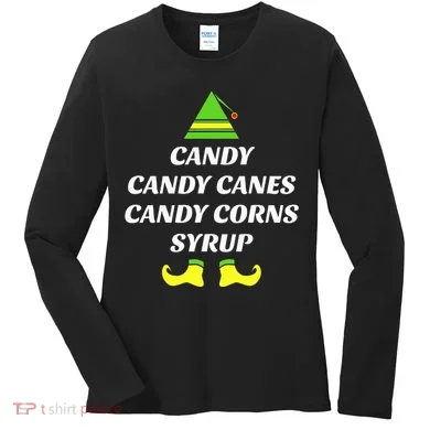 Candy Candy Canes Candy Corn Syrup Women's Long Sleeve Shirt