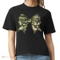Cute Camo Coquette Ribbon Bow Comfort Colors Boxy T-Shirt thumb 0